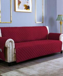 sevi's Funda Sofá 1 Plazas Impermeable e Antideslizante con Bolsillos, Cubre Sillon Orejero/Relax Reversible Antiarañazos para Mascotas, Oeko-Tex, Lavable - Borgoña
