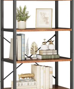 Coleshome Estantería 6 Niveles, Librería Almacenaje 177cm Marrón | Estantería 51cm Antivuelco Compacta Ahorra Espacio Exhibir Libros Plantas Decoración Salón Dormitorio Oficina