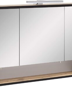 Schildmeyer MAX 141880 Armario con Espejo, decoración Roble rústico, 80 x 16 x 65,6 cm