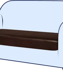 subrtex Funda de cojín elástica de Piel sintética de Elastano para sofá, Impermeable, Duradera, para Patio, Protector de Muebles, para sofá, Asiento de Repuesto en Sala de Estar, Color Chocolate