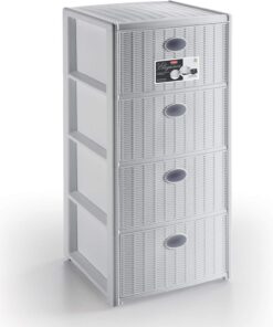 Stefanplast Elegance cajonera Plástico 4 cajones, blanco