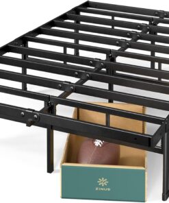 Zinus Justin Cama 120 x 190 cm – Estructura de Cama 36 cm de Altura con Almacenamiento Debajo de la Cama – Estructura de Cama con Plataforma de Metal – Negro