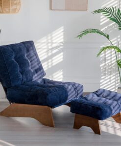 MAXYOYO Sillón de Acento con Reposapiés y Respaldo Regulable, Sillón Lounge Acolchado Modelo Moderno, Sillón Relax Cómodo para Sala de Estar, Rincón de Lectura