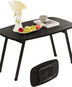 Mesa de centro ovalada baja, pequeñas mesas auxiliares plegables para sala de estar, oficina en casa, muebles modernos de mediados de siglo, mesa de té, mesa auxiliar, escritorio plegable para