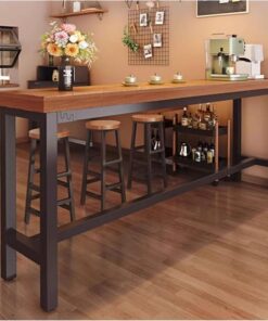 Mesa de Bar Estrecha de Madera Maciza, Mesa de Comedor Alta con Marco Reforzado, Mesa de Cocina de Altura de mostrador para Desayuno, balcón o cafetería(120x50cm/47.2x19.7in)