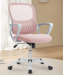 DUMOS Silla de Oficina, Nailon Acero aleado Plástico Metal, Rosa, Klassisch