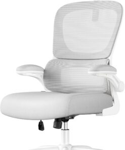 SONGMICS Silla de Oficina, Silla de Escritorio Ergonómica, Gris Paloma | Tela de Malla de Doble Capa Transpirable, Soporte Lumbar Adaptable, Reposacabezas Ajustables, OBN041G01