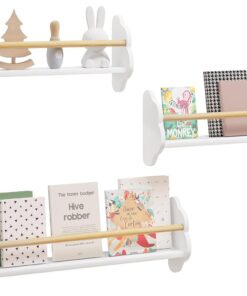 WOLTU Estanterias de Pared Juego de 3, Librerias Montessori | para Libros, Montados en Pared, Encantadora Forma Nube, para Habitación Infantil y Jardin Infancia, Blanco
