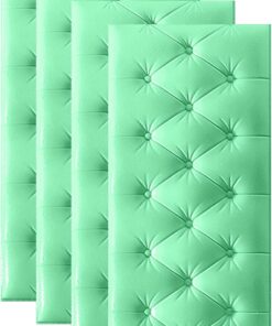 Paquete de 4 cojines de pared 3D anticolisión, paneles de pared tapizados para dormitorio, sala de estar, sala de juegos, protección de pared segura y decoración