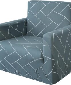 Comart - Funda Sillón Fashion - Elástica - 1 Plaza - Geométrico Gris