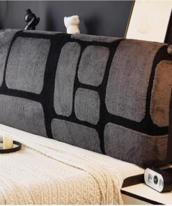 Funda de felpa para cabecero de cama, cómoda y resistente al polvo, lavable para dormitorio