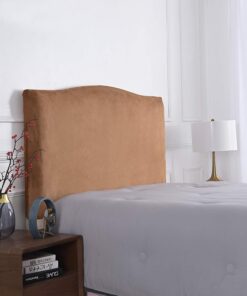 Fundas para cabecero de Cama Terciopelo Cubierta de cabecera elástica Funda Protectora de cabecera para Camas Individuales Dobles Grandes Camello