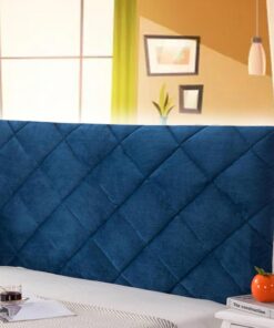 Funda de cabecera de Cama Doble, Funda de cojín Grande de Terciopelo Lavable for decoración de Dormitorio(BLU,190cm)