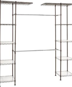 Amazon Basics Sistema organizador de armario extensible, 57-80''L x 14''W x 72''H, Bronze