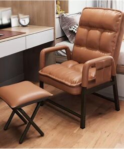 Sillón moderno de cuero con respaldo ajustable y respaldo alto ergonómico para máxima comodidad, sillón reclinable individual con acolchado grueso, silla decorativa elegante y cómoda