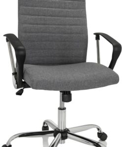 hjh OFFICE 729426 Silla Home Office ARTON 40 Tela, Silla Escritorio con Respaldo Alto, Silla Oficina, Gris