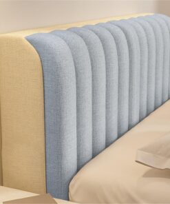 Funda de Cabecera | Protector Acolchado para Cabecero de Cama en Tejido Algodón-Lino, Elástico y Antipolvo | Cubierta Todo Incluido para Medidas 150 160 180 cm de Ancho(Blue,180 * 60cm)