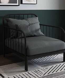 Sofá cama convertible 2 en 1, sofá modular con almohada, fácil de montar, para sala de estar y espacios pequeños