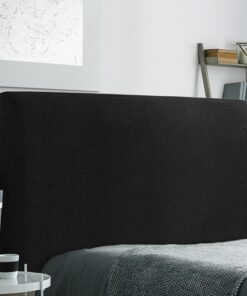 TIANSHU Funda Cabecero Cama EláSticas, Protector de Cabecero, Funda Cabecero de Cama Tejidos EláSticos para DecoracióN de Dormitorio (Longitud 140 cm-165 cm, Negro)