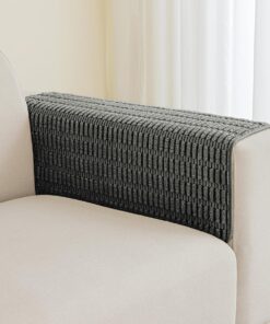 Muamar Funda para reposabrazos de sofá y sillón, antideslizante, protector para muebles, 1 unidad, 76 x 76 cm, gris oscuro
