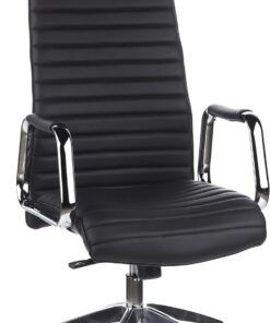 hjh OFFICE 600900 Silla de Oficina giratoria ASPERA 20 Cuero Negro, Sillón Alta Gama, Silla de Respaldo Alto