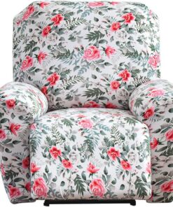 Funda para sofá reclinable Funda elástica para sillón de Descanso 4 Piezas Funda elástica para sillón reclinable, sillón de Masaje(A Mediados del Verano)