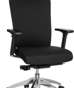 hjh OFFICE 657401 Silla de Oficina Astra Lux Tela Negro, Silla giatoria, ergonómica, Apoyabrazos y apoyacabezas Ajustables en Altura, Soporte Lumbar Regulable