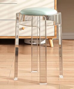 Taburetes de bar apilables de acrílico, taburetes transparentes sin respaldo para cocina y comedor modernos, 18 pulgadas de altura
