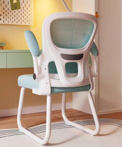 Silla Escritorio Sin Ruedas, Silla Oficina Ergonomica, Sillas Gamer de Malla, Silla Ordenador, Sillas de Trabajo con Soporte Lumbar, Adecuadas para el Hogar, Sala de Espera, Recepción, Conferencias(Bl