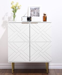 Garvee Aparador Moderno de Madera - Puertas Decorativas en Relieve - Estantes y Gran Capacidad de Almacenamiento - para Comedor, Cocina, Entrada o Pasillo - Ideal como Buffet o Armario para vajilla - | Estantes y gran capacidad de almacenamiePara comedor, cocina, entrada o pasillo - Ideal como buffet o armario para vajilla