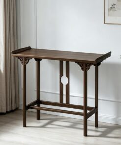 Mesa de Altar de bambú de Suelo compacta para hogar | Mesa de Altar de bambú independiente con montaje fácil, diseño compacto para salón y espacio de meditación(A,80cm/31.5in)
