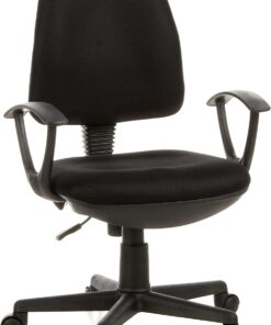 hjh OFFICE 666000 Silla Home Office City 10 Tela Negro, Silla de Oficina, Acolchado Grueso, ergonómica, con reposabrazos