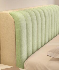 Funda de Cabecera | Protector Acolchado para Cabecero de Cama en Tejido Algodón-Lino, Elástico y Antipolvo | Cubierta Todo Incluido para Medidas 150 160 180 cm de Ancho(Light Green,180 * 60cm)
