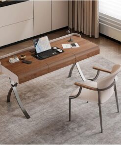 Mesa ordenador Mesa de PC de madera maciza, ligera, de lujo, moderna y sencilla, for el hogar, la oficina, el dormitorio, la sala de estudio, la mesa de estudio Escritorio gaming(Bruin,120x60x74cm)