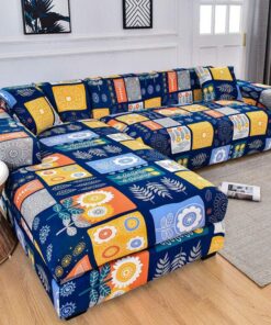 Funda elástica azul para sofá de 3 plazas y sillón, para decoración del hogar, duradera, fácil de limpiar, ajuste universal, diseño elegante