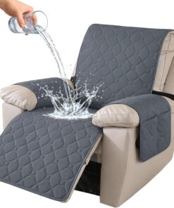 Ystyle Funda Sillon Relax Reclinable 1 Plaza, Funda Butaca Reclinable Impermeable con Banda Elástica, Antimanchas y Antiarañazos, Fundas Lavables para Sillas Reclinables, Gris Oscuro