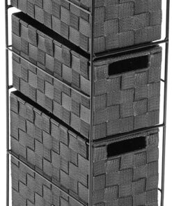 Versa Mannheim Mueble para el Baño Auxiliar, Cajonera con 3 cajones para organizar, Almacenaje Moderno y Divertido, Medidas (Al x L x An) 57 x 28 x 15,5 cm, Metal y Nylon, Color Gris Claro