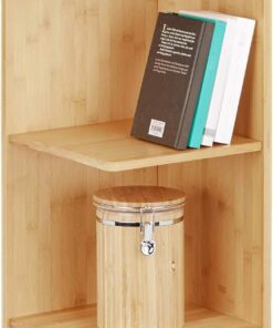 Relaxdays Estantería rinconera, Tres estantes, Librería, Mueble de almacenaje, 85,5x29x29 cm, 1 Ud., Marrón