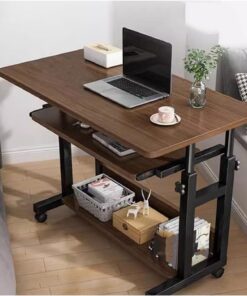 Mesa rodante para Oficina Mesita de Noche, Mesa Escritorio móvil for Ordenador, Dormitorio, for el hogar, Estudio, elevadora Ajustable