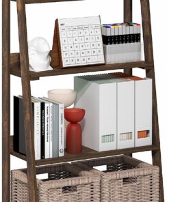 Furinno Estante de Escalera para Libros, Estante de Escalera de 5 Niveles, estantería de diseño de Marco Abierto, estantes de Almacenamiento de exhibición de pie, 13 x 23.6 x 53.5 Pulgadas, para Sala | Estantería con diseño de marco abierto, estantes de almacenamiento para sala de estar, oficina en casa