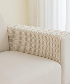 Muamar Fundas para reposabrazos de sofá, 1 Unidad (Blanco Crema, 30 x 30 Pulgadas), Fundas Impermeables y Antideslizantes para reposabrazos de sofá reclinable, Protege y Decora Tus Muebles de sofá