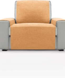 FAVERTI® Cubre Sillón 1 Plaza o sillón Relax de 55 cm | Modelo PEGO | Dore | Chenilla Tacto Extra Suave, Protector sillón de Calidad Hecho en España con Material Reciclado