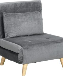 HOMCOM sofá Cama 3 en 1, sofá Cama con función de Cama, cojín Lumbar, sillón reclinable Plegable con Respaldo Ajustable, sillón reclinable con Aspecto de Lino, para salón, Gris