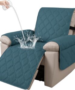 Ystyle Funda Sillon Relax Reclinable 1 Plaza, Funda Butaca Reclinable Impermeable con Banda Elástica, Antimanchas y Antiarañazos, Fundas Lavables para Sillas Reclinables, Verde Oscuro