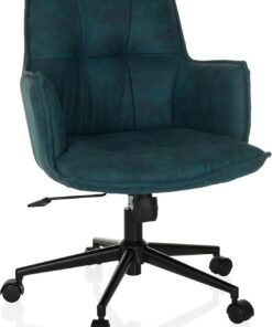 Silla de Oficina tapizada SOLAO Life Silla de Escritorio giratoria Ajustable en Altura, tapizado en Azul Oscuro