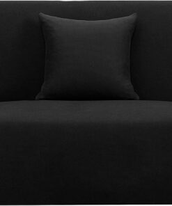 sourcing map Muebles Sofá Loveseat Stretch Cover de Funda Negra 57 '' - 72 '' Negro