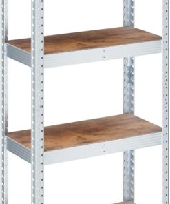 Relaxdays Estantería Almacenaje Metálica, 120x60x30 cm, para 700 kg, Acero Galvanizado, Taller, Garaje, Marrón/Plateado