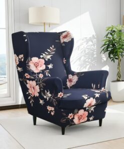 Bocguy Fundas Sillon Orejero, Funda para Silla Wingback para Taburete Otomano Funda De Sofá Relax 2 Piezas con Funda De Cojín, Fundas Protector De Butaca para Dormitorio, Recepción, Club