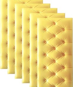 Paquete de 6 cojines de pared 3D, cojines de despegar y pegar, paneles tapizados adhesivos para cabecero, dormitorio, sala de estar y sala de juegos, protección de pared, seguridad anticolisión
