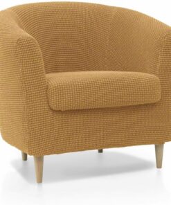 SOFASKINS® Funda para Sillon, Funda Sofa súper elástica, Funda para sofá con diseño Exclusivo, Transpirable y Duradera, Funda para sofá fácil de Colocar. Medidas 60-90 cm. Color Amarillo